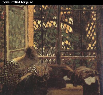 Edouard Vuillard Woman sewing Before a Garden (nn020